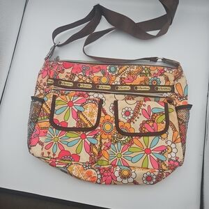 Lesportsac Classic Handbag Shoulder Bag Hobo Purse Boho Floral Adjustable EUC